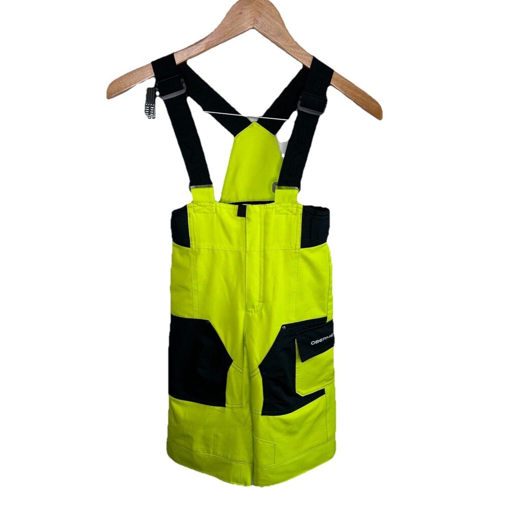 Obermeyer Kids Ski Bib Pants Size 2 Neon Yellow Insulated Snow Overalls I Grow